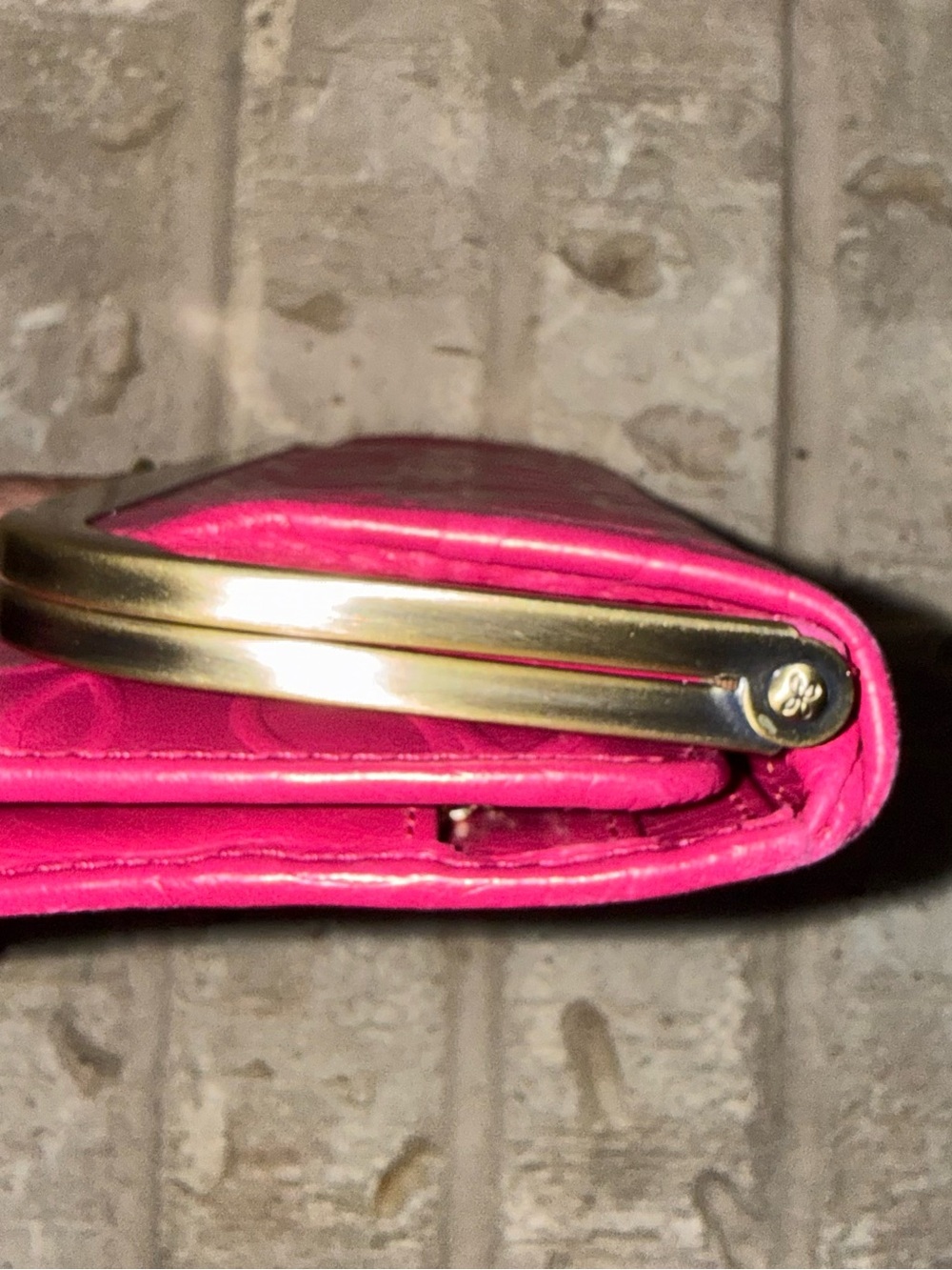 Classic HOBO INTERNATIONAL Rachel - Embossed Floral Clutch - Hot Pink - Picture 5 of 6